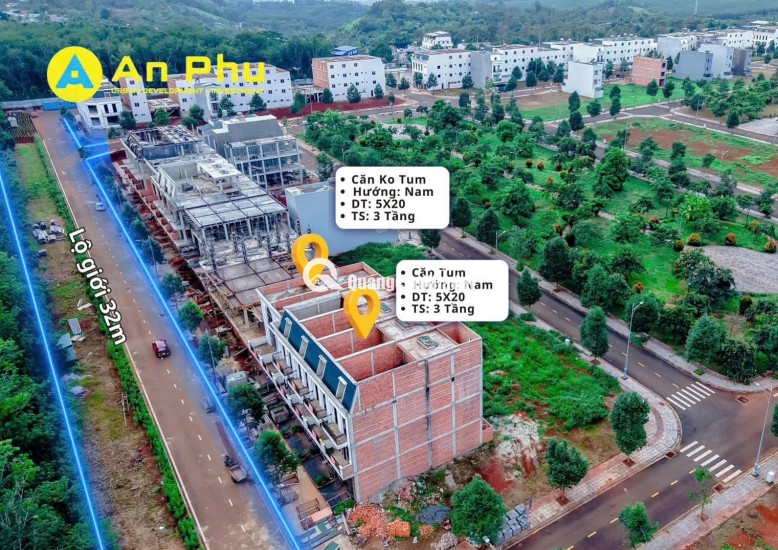 Bán shophouse Ân Phú Buôn Ma Thuột mặt tiền Hà Huy Tập 100m² giá tốt